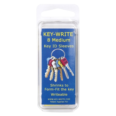 Key-Write Lucky Line Plastic Assorted ID Key Sleeve, PK8 80101